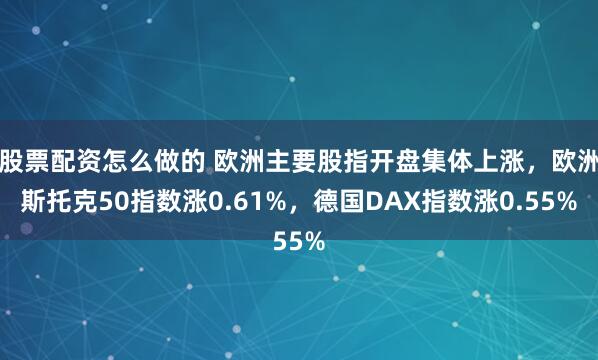 股票配资怎么做的 欧洲主要股指开盘集体上涨，欧洲斯托克50指数涨0.61%，德国DAX指数涨0.55%